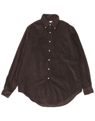 Alberto Aspesi Mens Corduroy Shirt XL Brown Cotton AS06