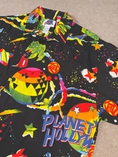 VTG JAMS WORLD Planet Hollywood All Over Print Men’s Size L Button Up Shirt EUC