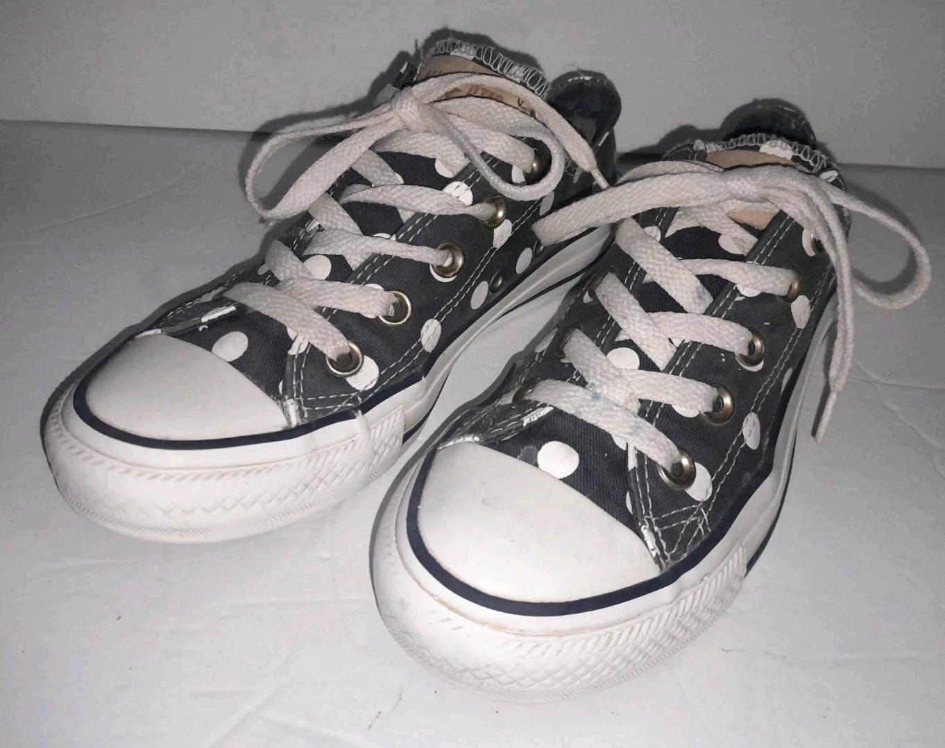 Converse Sneakers Navy Blue Polka Dot Shoes  Women's Size 5
