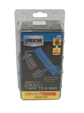 NEW Reese Towpower 74686 Coiled 7-Way Blade to 4-Flat Adapter