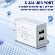 2-Ports USB 2.4A Wall Charger USB Fast Quick Charge Power Adapter Plug US