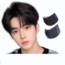 Front Invisible Bangs Clip in Human Hair 3 Pieces  Natural Hair Bangs For Men