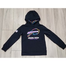 Nike Buffalo Bills Crucial Catch NFL Youth Hoodie Size S 140-150cm Black