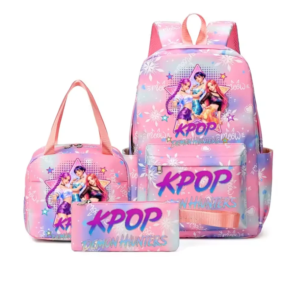 Cartoon Game Kpop Hunter Backpack Set For Kids