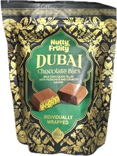 Nutty & Fruity Dubai Milk Chocolate Bars with Pistachio Crunchy Kadayif,  16oz
