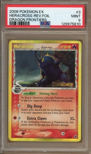 Dragon Frontiers #3/101 Heracross (Delta Species) Reverse Holo MINT PSA 9