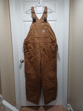 NWT Carhartt FR CAT4 Duck Bib Overall Quilt Lined Brown 40x32 Double Knee 2112