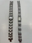2 Vintage Wrist Watch Lot Timex & Ann Klein Silver Metal Swarovski Crystals Lot