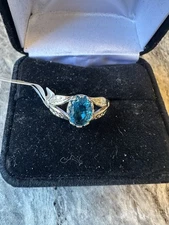 Aqua Blue Topaz Ring Bomb Party Size 7