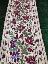Uzbek suzani handmade embroidery home decor 20"X73" 52x185cm D-3A