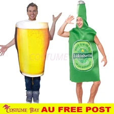 Mens Beer Glass Bodysuit Costume Party Outfit Oktoberfest Dress-Up Fun Fancy