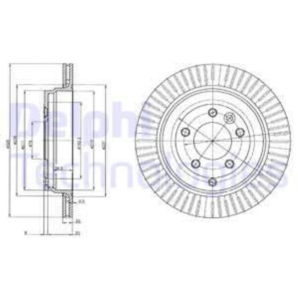 Delphi 2X Bremsscheibe Hinten Ø325 Mm BelüFtet FüR Land Rover Discovery III-image