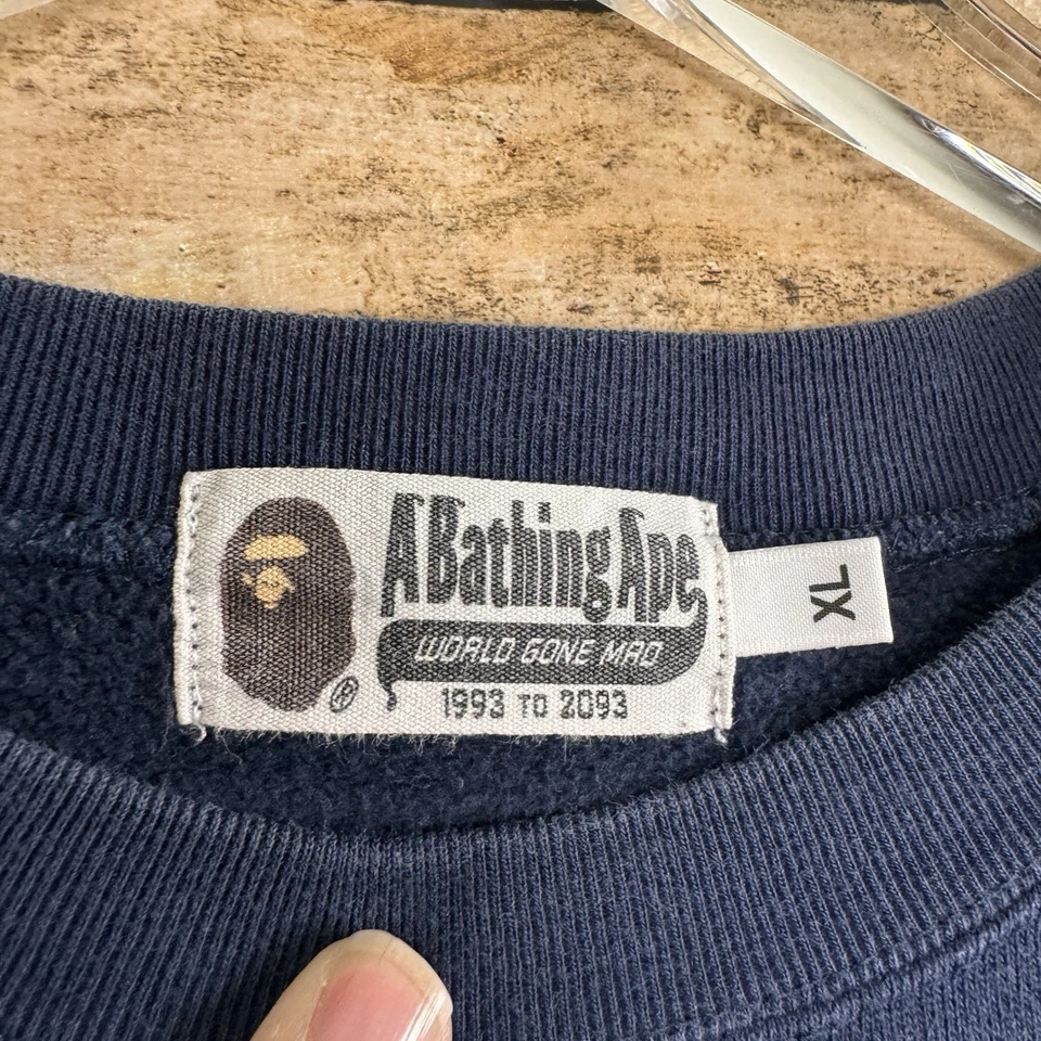 A Bathing Ape Navy Camo Crewneck Sweatshirt XL - Image 3 of 4