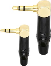 Replacement TRS Male Plug 3 Pole Right Angle 3.5mm Solder Type DIY Audio Cable C