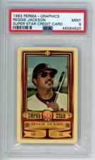 1983 Perma-Graphics SuperStar Credit Card Reggie Jackson HOF PSA 9 Mint