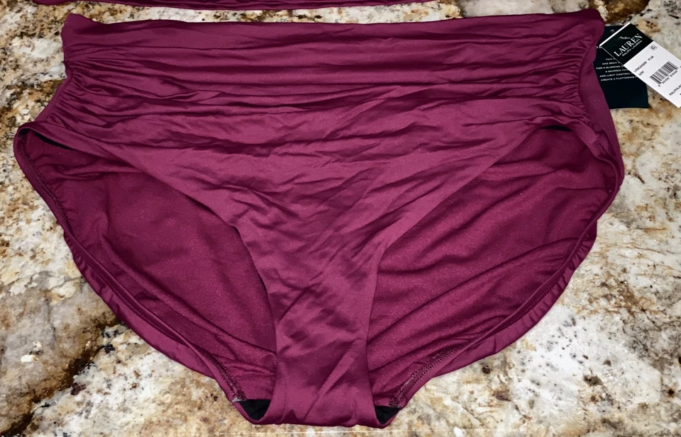 Traje de Baño Tankini Halter Ciruela Club Playa Ralph Lauren NUEVO Para Mujer Talla 20w Foto 4 de 4