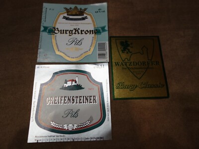 Beer Labels 3 Pieces Watzdorfer Brewery GmbH Bad Blankenburg Watzdorf NEW