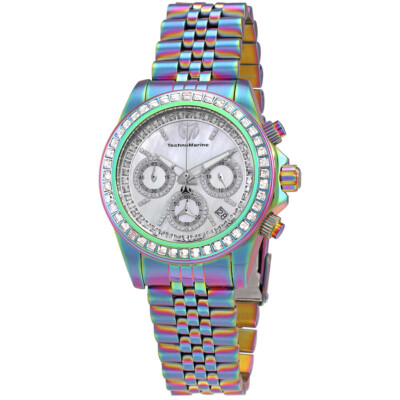 TechnoMarine Manta Ray Luxe Women's 40mm Rainbow MOP Crystals