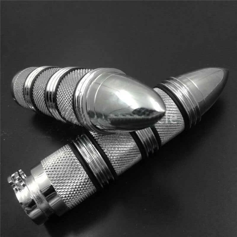 Empuñaduras de manillar cromadas estilo bala de 7/8"" aptas para motocicleta Honda CBR600 F3 F4i Foto 2 de 4