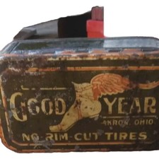 Vintage GOODYEAR TIRE REPAIR KIT TIN GOOD YEAR NO RIM CUT TIRES