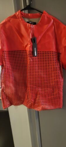 MENS FASHION NOVA NWT FAUX LEATHER OVERSIZED TEE SIZE LARGE