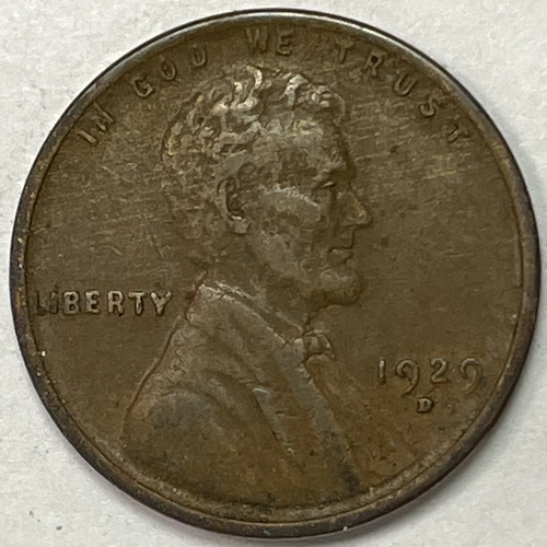 1929-D Lincoln Wheat Cent Extremely Fine XF Coin #11157