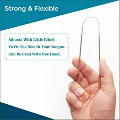 Limpiador de Lenguas de Cobre Raspador Ayurveda Eliminar Mal Aliento Atractivo Práctico Agarre Foto 4 de 4