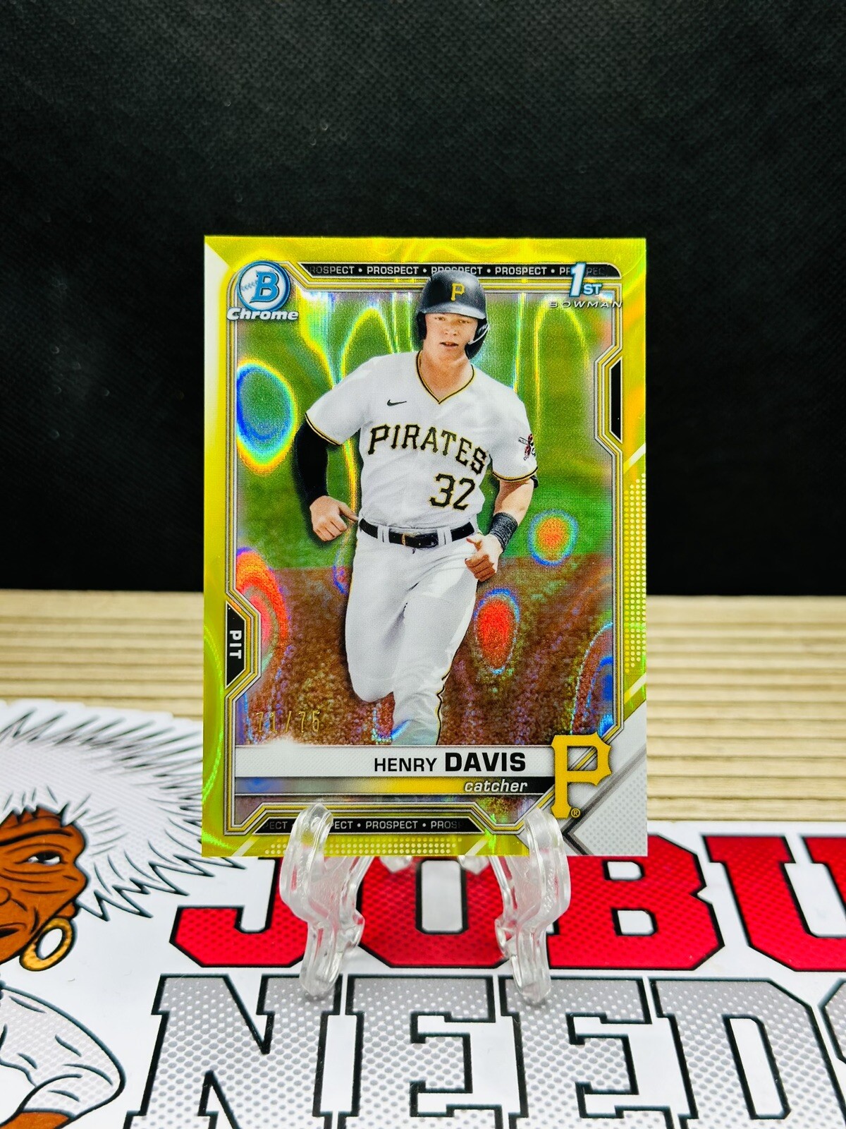 2021 Bowman Draft Chrome Yellow Lava Refractor BDC-48 Henry Davis /75 RC SP