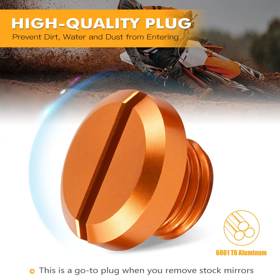 2x Regular + 1x Reverse Mirror Hole Plugs For KTM DUKE 125 200 250 390 690 790 Foto 2 de 4