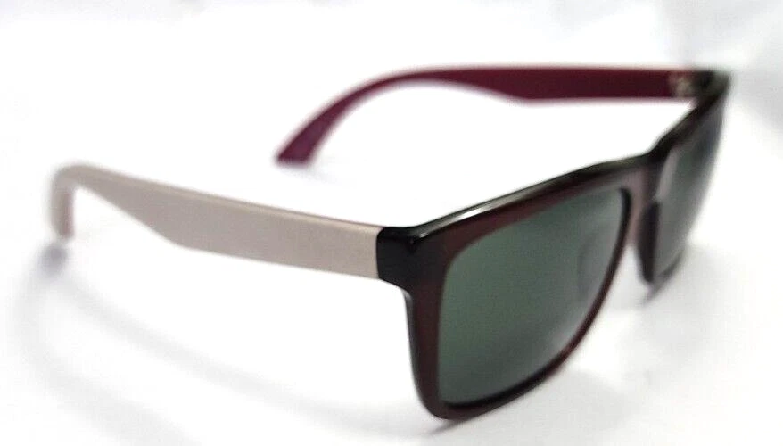 Puma PU0040S 007 Suede Leather Burgundy Square Green Sunglasses 56-18 140 New - Image 4 of 4