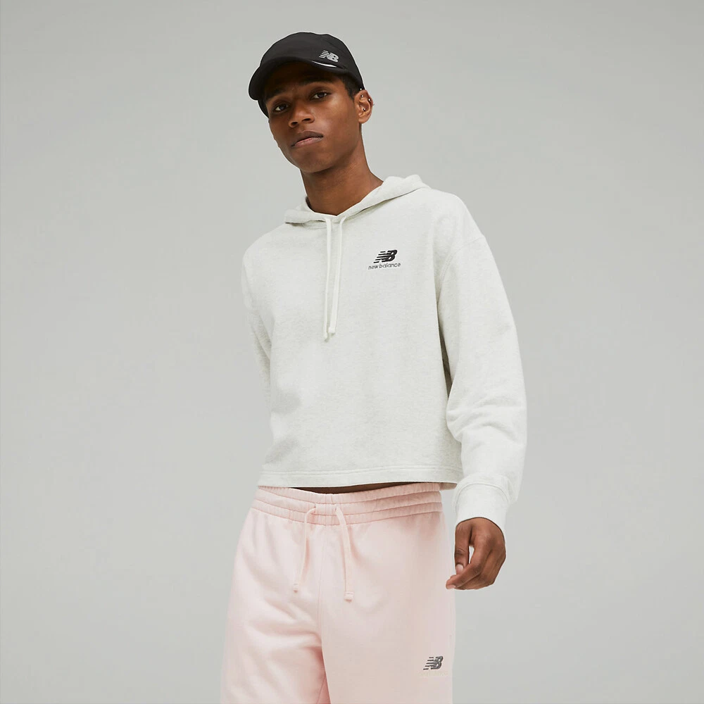 French Terry Cropped Hoodie - Sport Grey