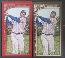 2015 TOPPS GQ GYPSY QUEEN VICTOR MARTINEZ #239 SSP #/50 RED MINI + SP BASE CARD