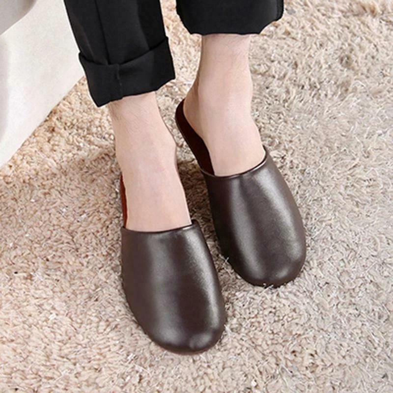 Leather 2024 house slippers