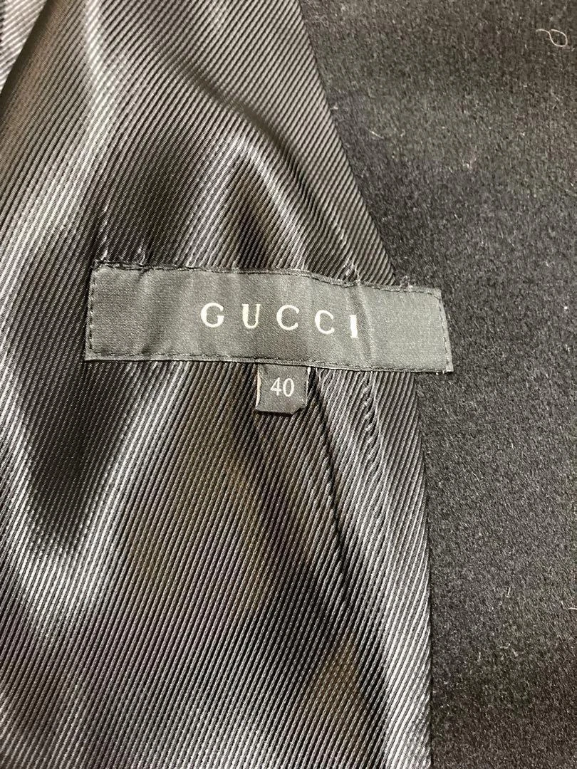 Cappotto lungo donna Gucci con cintura e colletto taglia 40 nero materiale lana lusso