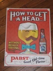 Vintage 1960s Pabst Blue Ribbon Ad Poster Print NOS PBR Rare Beer Advertising