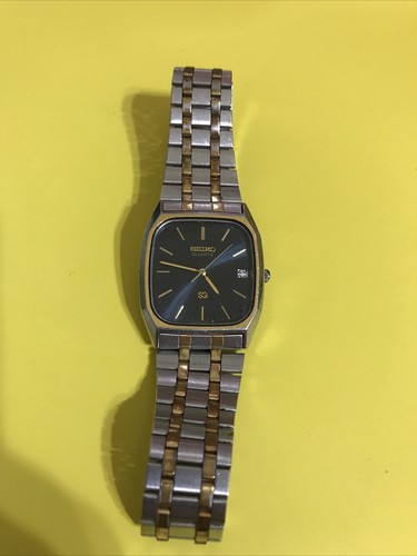 Vtg Seiko SQ Men's Silver/Gold Dress Watch Original Bracelet 8122-5039 AO  381140 | eBay