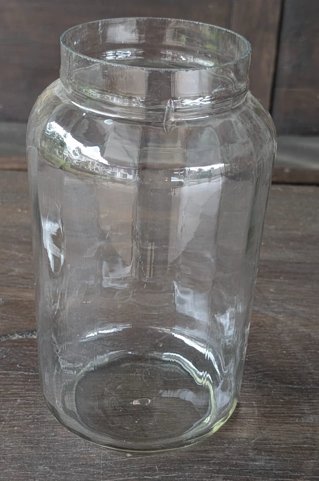Antico Vaso in Vetro Soffiato Per Dolciumi o Caramelle con tappo in alluminio - Immagine 2 di 4