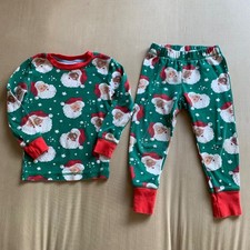 Mini Boden Kids 3Y Santa Claus Cotton Pajama 2 Piece Set Holiday PJs Boy Girl