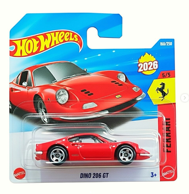 Hot Wheels Mainline G 2026 Ferrari Dino 206 GT Short Card New | eBay
