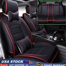 Universal Full Set Luxury 5 Seats PU Leather Front & Rear Car Seat Cover Cushion