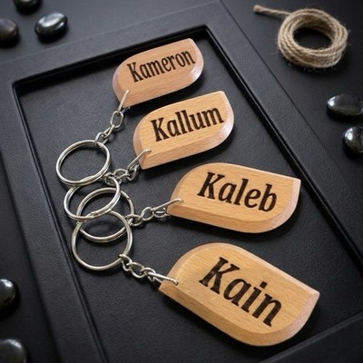 Personalisierte Schlüsselanhänger & Schlüsselanhänger mit Namen Holz Geschenk 