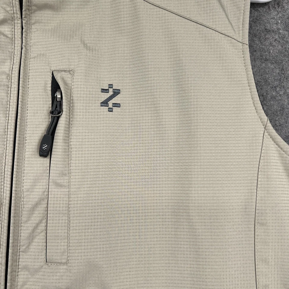 IZOD PerformX Vest Mens Large Khaki Black Reversible Fleece Lined Zip Pockets - Image 3 of 4