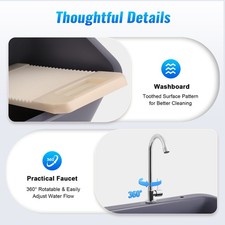30.11" H Utility Sink Laundry Tub Freestanding with 360 Stainless Steel Faucet