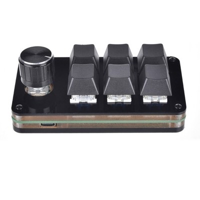 Macro Mechanical Keyboard 6 Keys Mini Keyboard with 1 Knob Design Professional