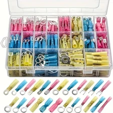 120/250pcs Heat Shrink Butt Wire Connectors Waterproof Crimp Splice Terminal Kit