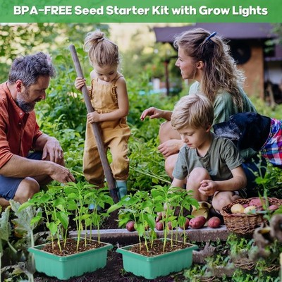 Seed Starter Trays with Grow Lights, 72 Cells Seed Starter Kit with Lights  | eBay