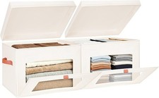 Fabric Storage Bins W/ Lids Large Clothes Storage Bins Closet Front Clear Window