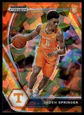 2021-22 Panini Prizm Draft Picks Prizms Orange Ice Jaden Springer #19 20549