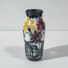 Vintage Vase Elmshorn handbemalt Keramik Blumen evtl. 2333 ca. 1920/30er 21,5cm