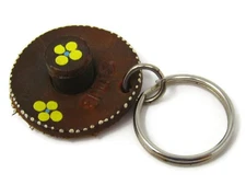 Vintage Keychain: Leather Hat Fun Design